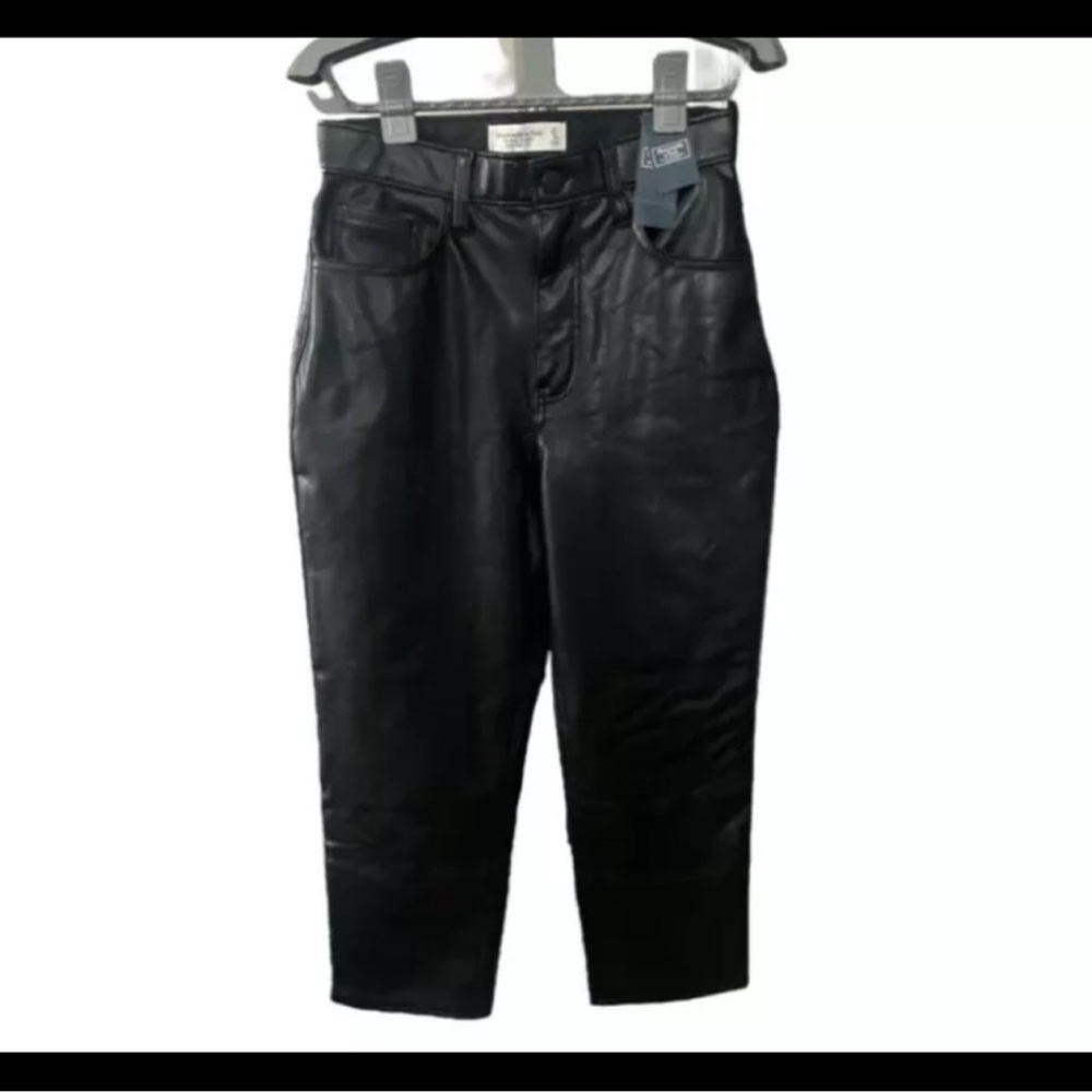 Abercrombie The 90s Straight Ultra High Rise Faux Leather Pants 27 XShort